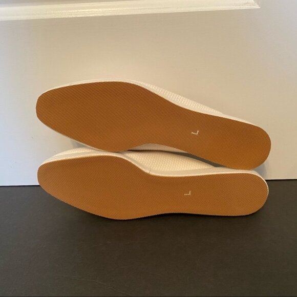 AMY JO GLADSTONE NEW SHOES SLIPPERS MULES WHITE TEXTURED FABRIC BOW - Picture 11 of 11